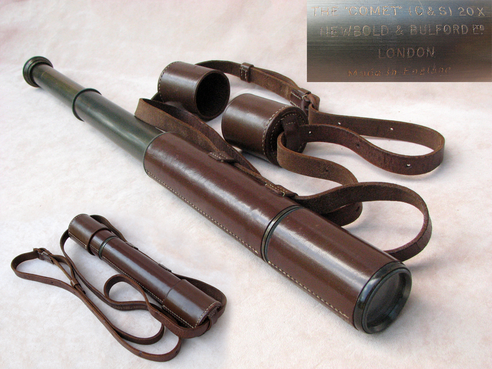 Vintage Newbold Bulford 'COMET' 2 draw field telescope 20x